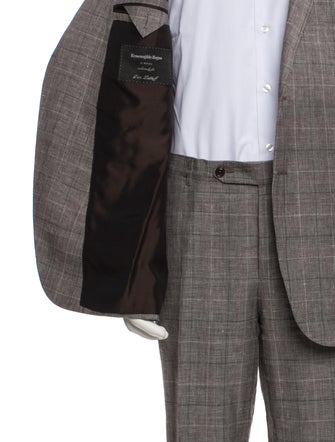 Ermenegildo Zegna Wool Plaid Print Blazer