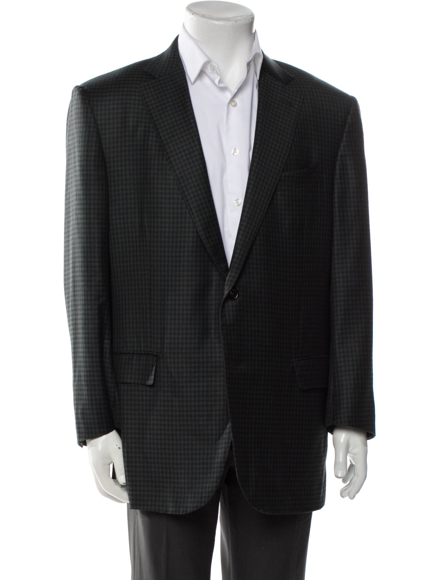 Ermenegildo Zegna Wool Plaid Print Blazer
