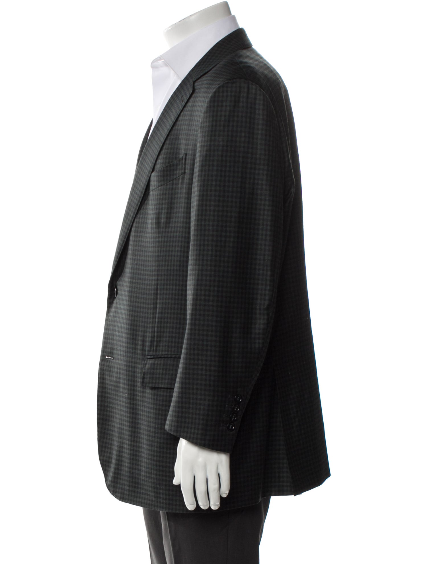 Ermenegildo Zegna Wool Plaid Print Blazer