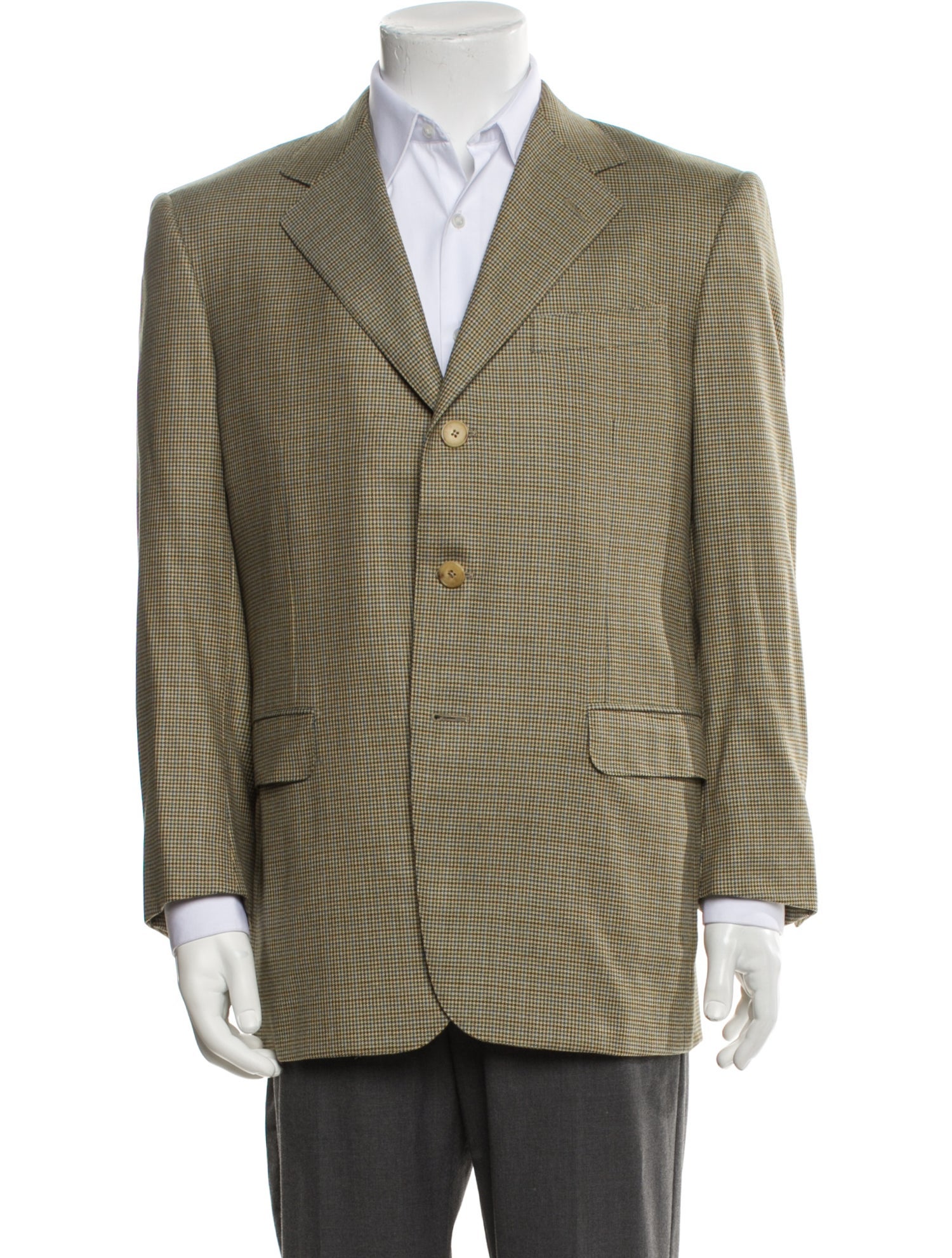 Ermenegildo Zegna Wool Houndstooth Print Blazer