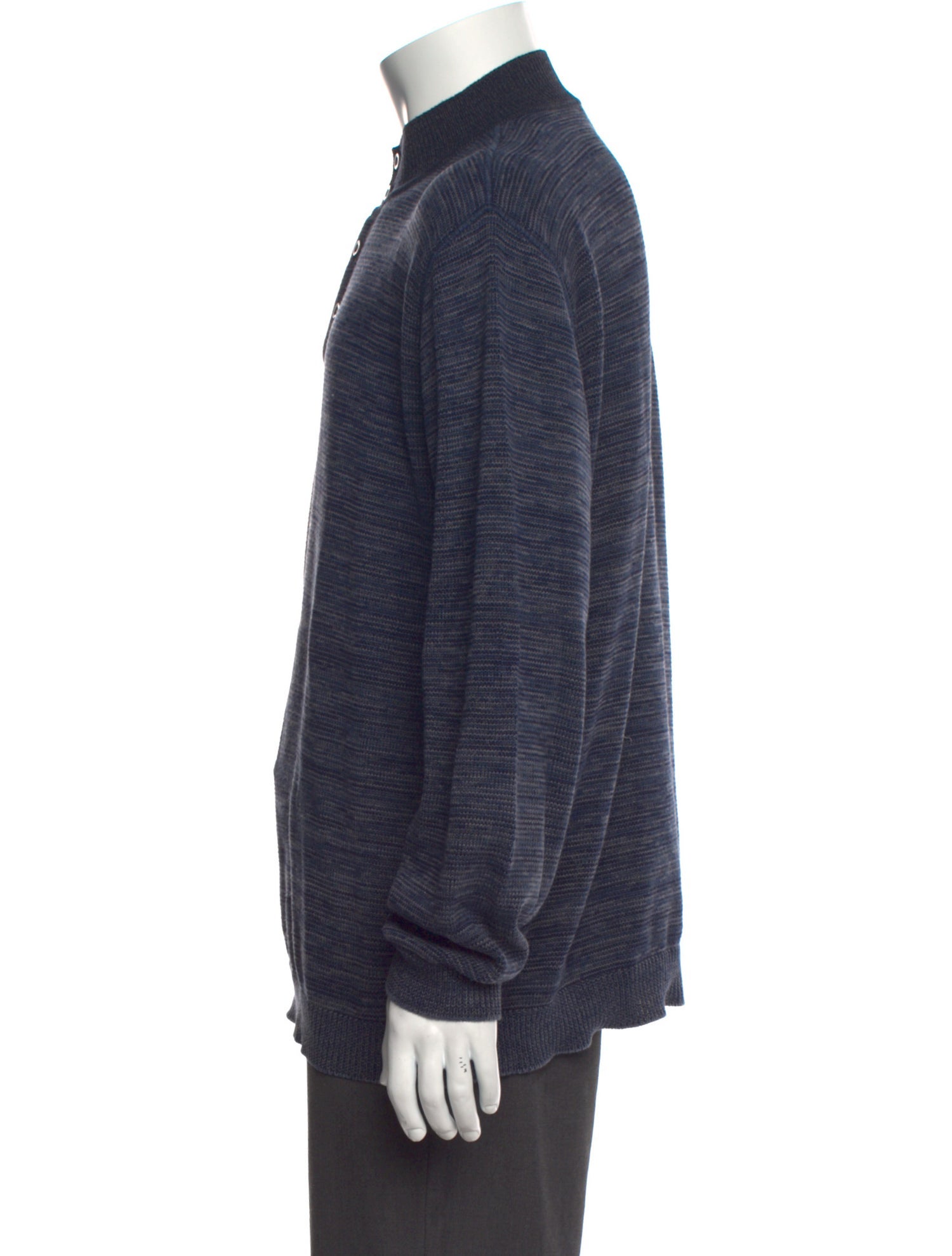 Ermenegildo Zegna Mock Neck Long Sleeve Polo Sweater