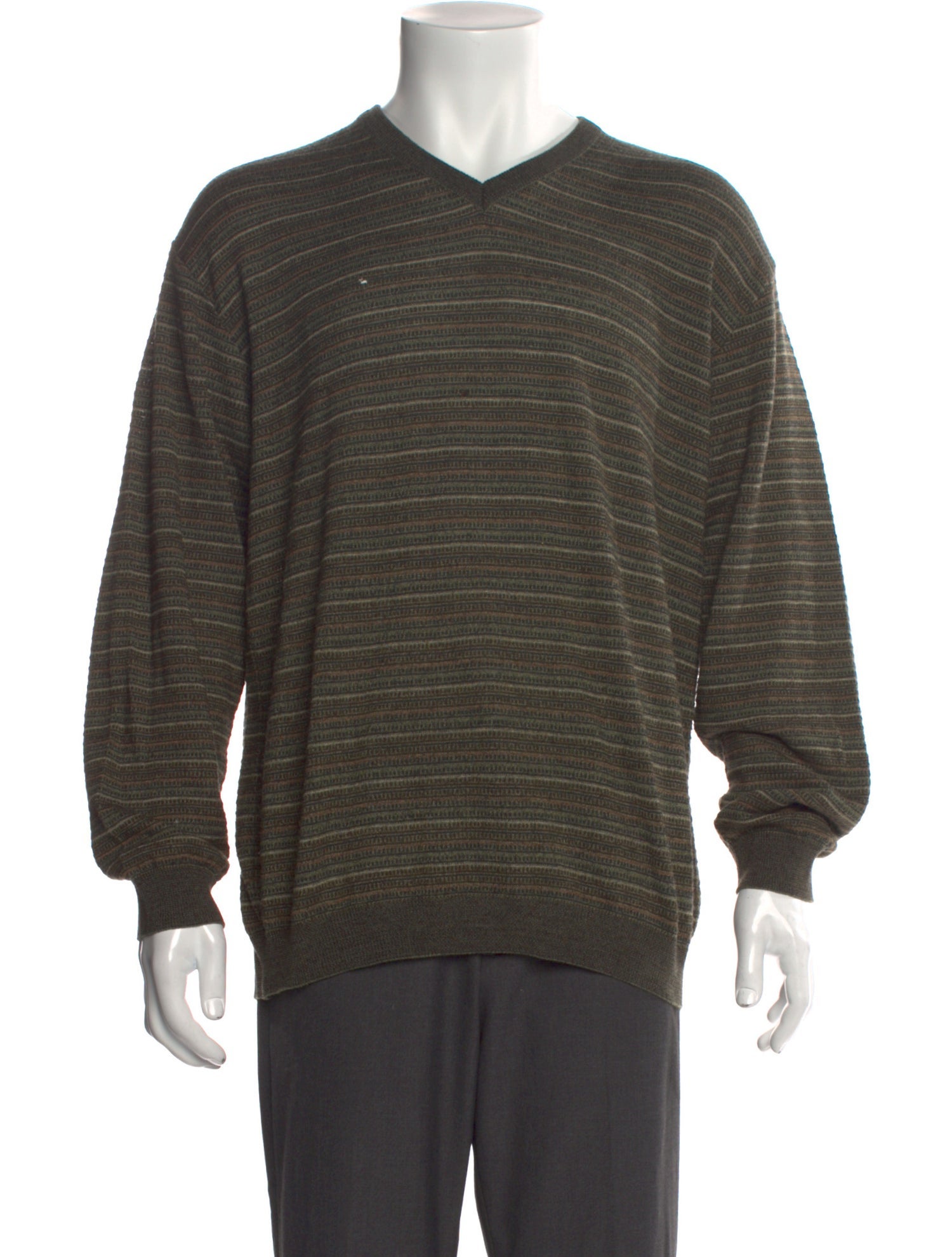 Ermenegildo Zegna Striped V-Neck Pullover