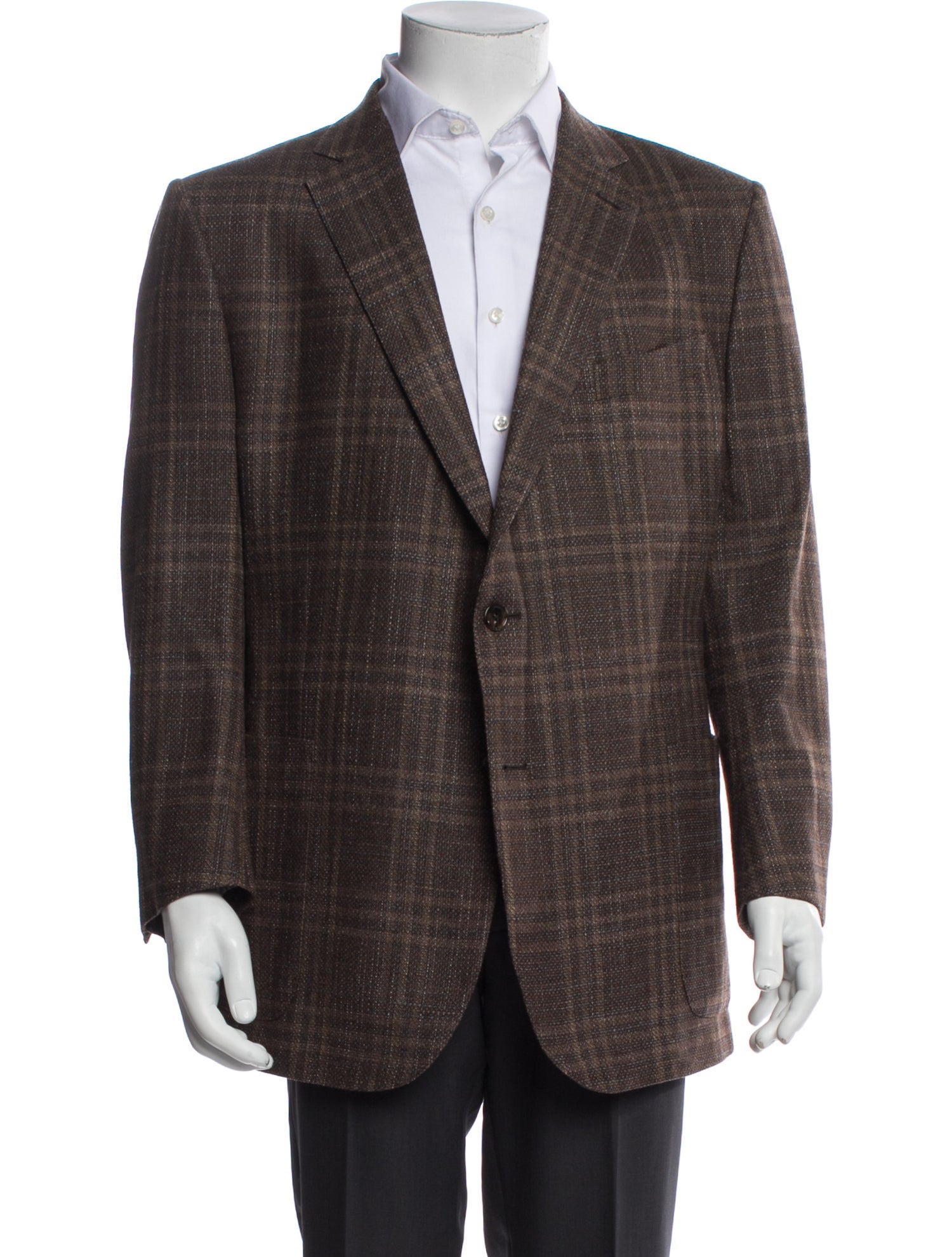 Ermenegildo Zegna Wool Plaid Print Blazer