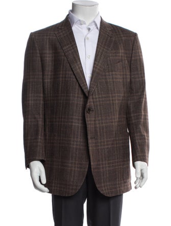 Ermenegildo Zegna Wool Plaid Print Blazer