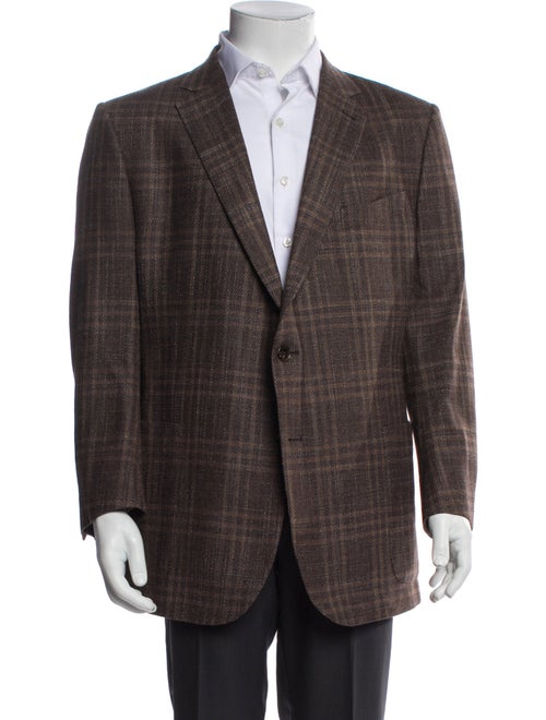 Ermenegildo Zegna Wool Plaid Print Blazer