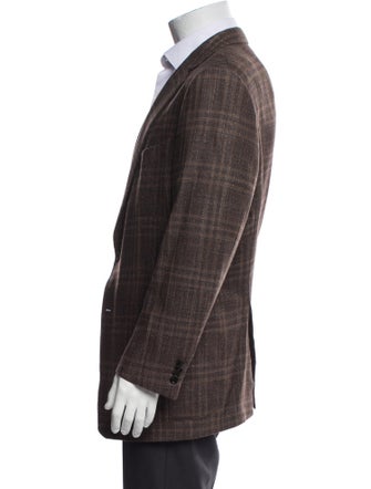Ermenegildo Zegna Wool Plaid Print Blazer