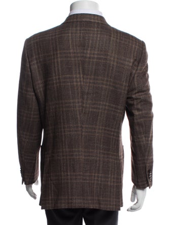 Ermenegildo Zegna Wool Plaid Print Blazer