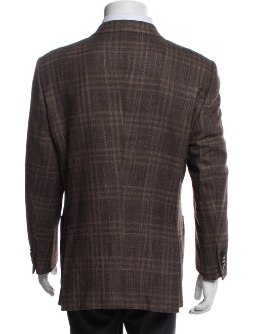 Ermenegildo Zegna Wool Plaid Print Blazer