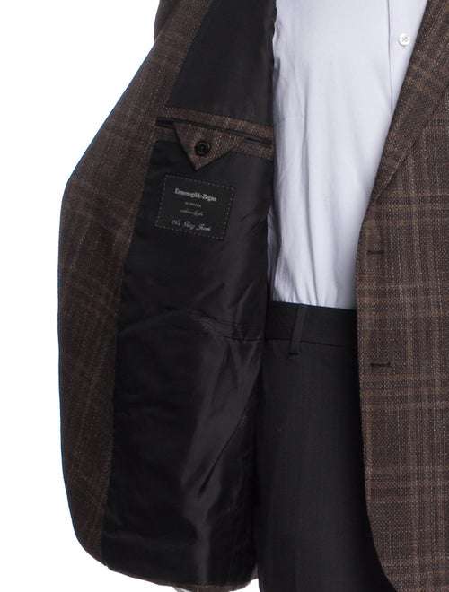 Ermenegildo Zegna Wool Plaid Print Blazer