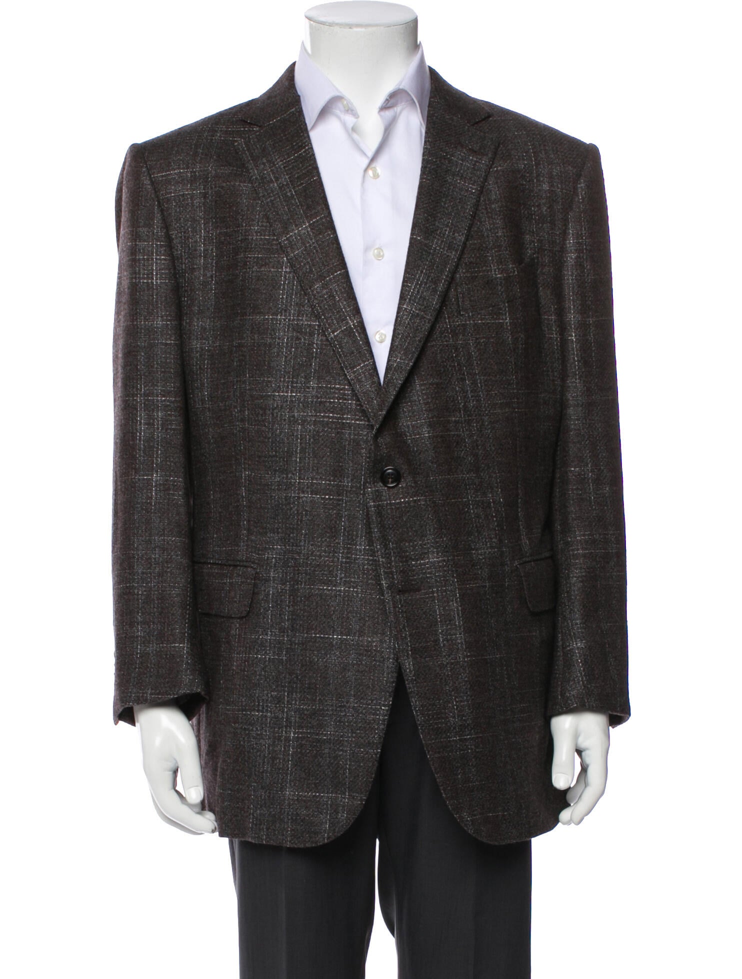 Ermenegildo Zegna Cashmere Plaid Print Sport Coat