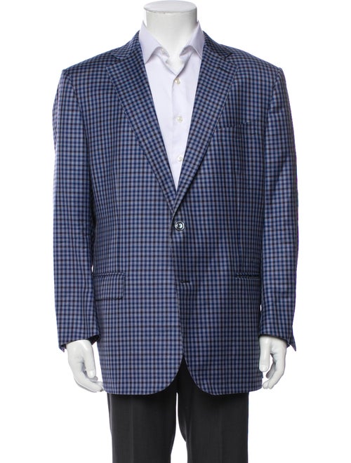 Ermenegildo Zegna Wool Plaid Print Blazer