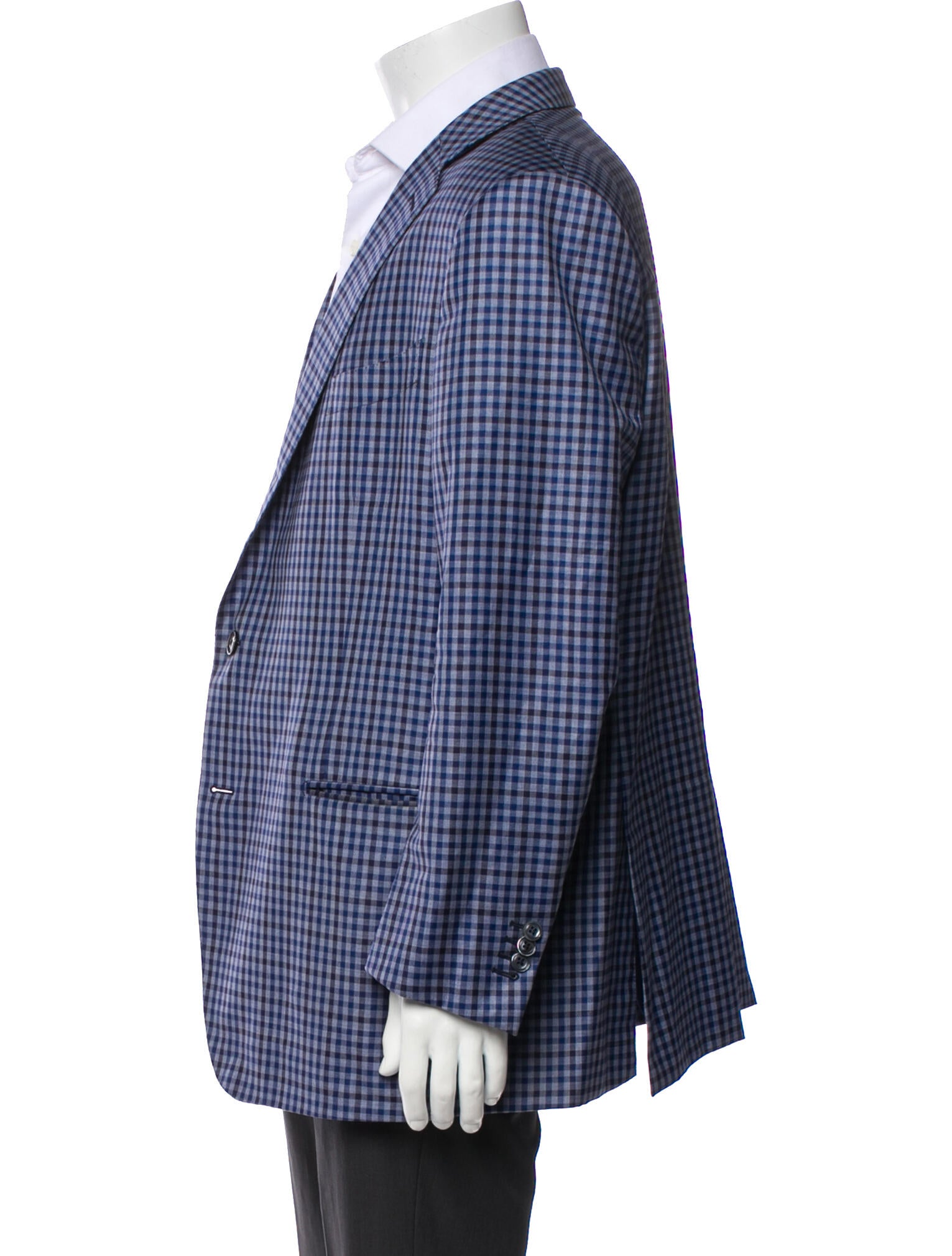 Ermenegildo Zegna Wool Plaid Print Blazer