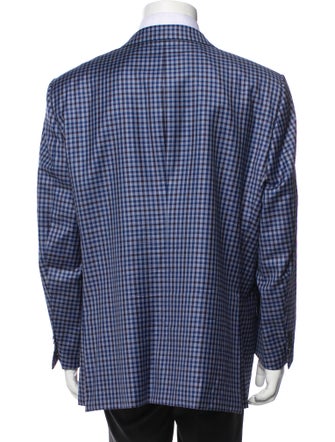 Ermenegildo Zegna Wool Plaid Print Blazer