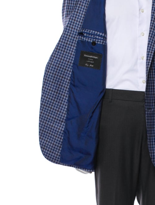 Ermenegildo Zegna Wool Plaid Print Blazer