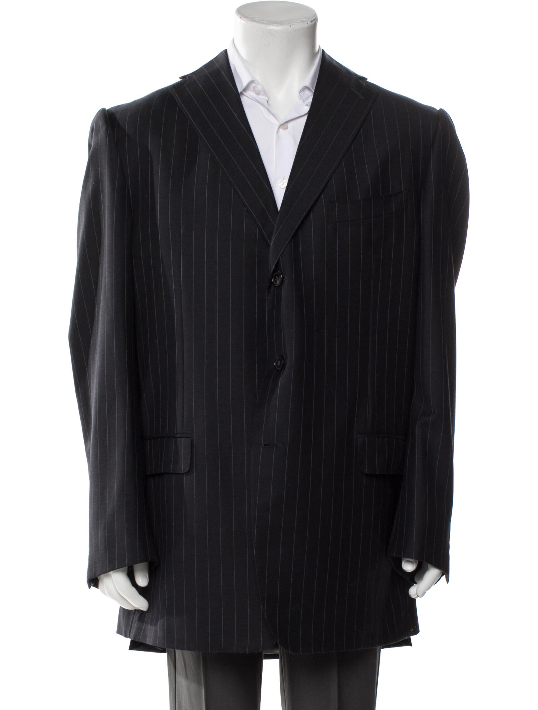 Ermenegildo Zegna Wool Striped Overcoat