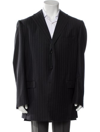 Ermenegildo Zegna Wool Striped Overcoat