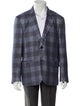 Ermenegildo Zegna Silk Plaid Print Blazer