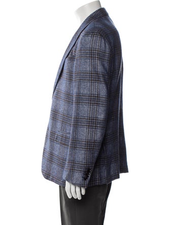 Ermenegildo Zegna Silk Plaid Print Blazer