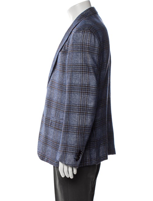 Ermenegildo Zegna Silk Plaid Print Blazer
