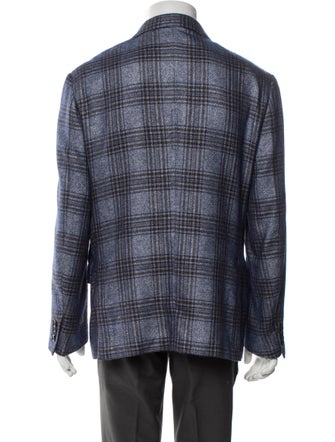 Ermenegildo Zegna Silk Plaid Print Blazer