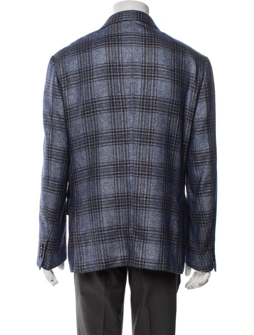 Ermenegildo Zegna Silk Plaid Print Blazer