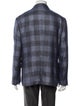 Ermenegildo Zegna Silk Plaid Print Blazer
