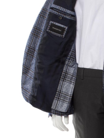 Ermenegildo Zegna Silk Plaid Print Blazer