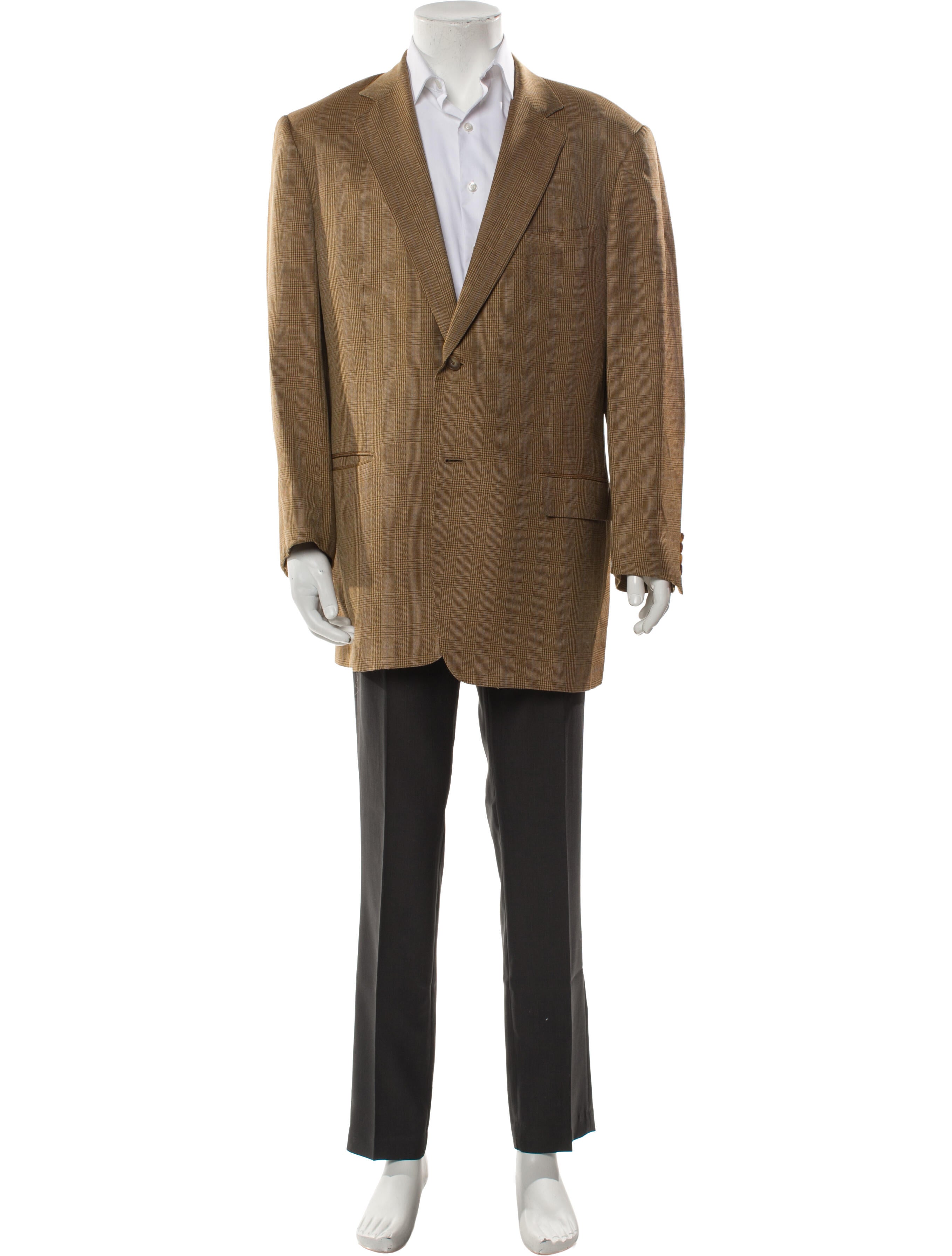 Ermenegildo Zegna Wool Plaid Print Blazer