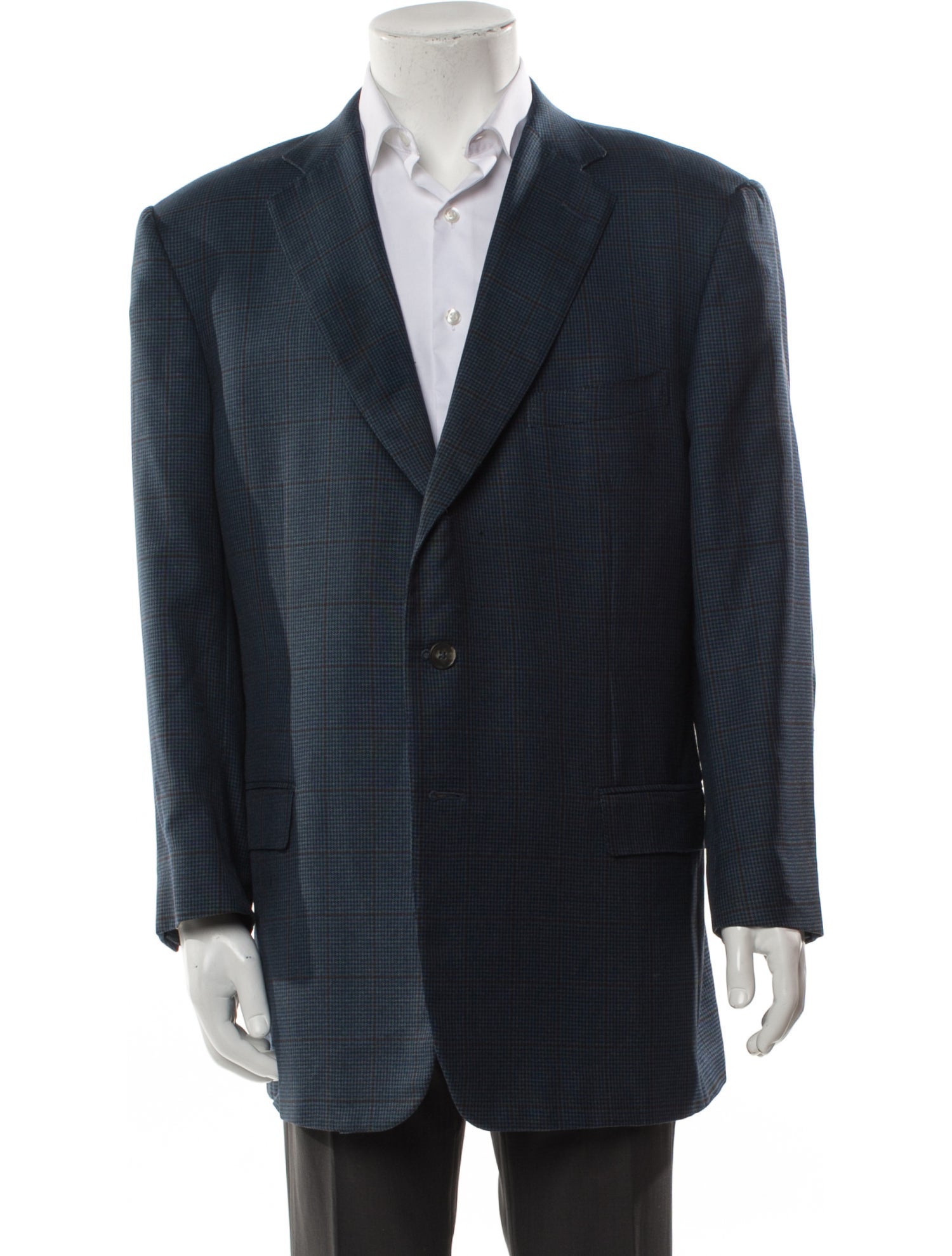 Ermenegildo Zegna Wool Plaid Print Blazer