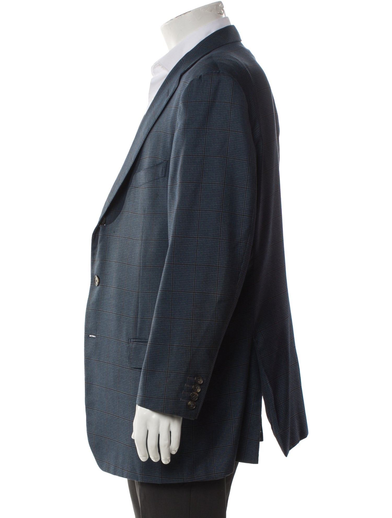 Ermenegildo Zegna Wool Plaid Print Blazer