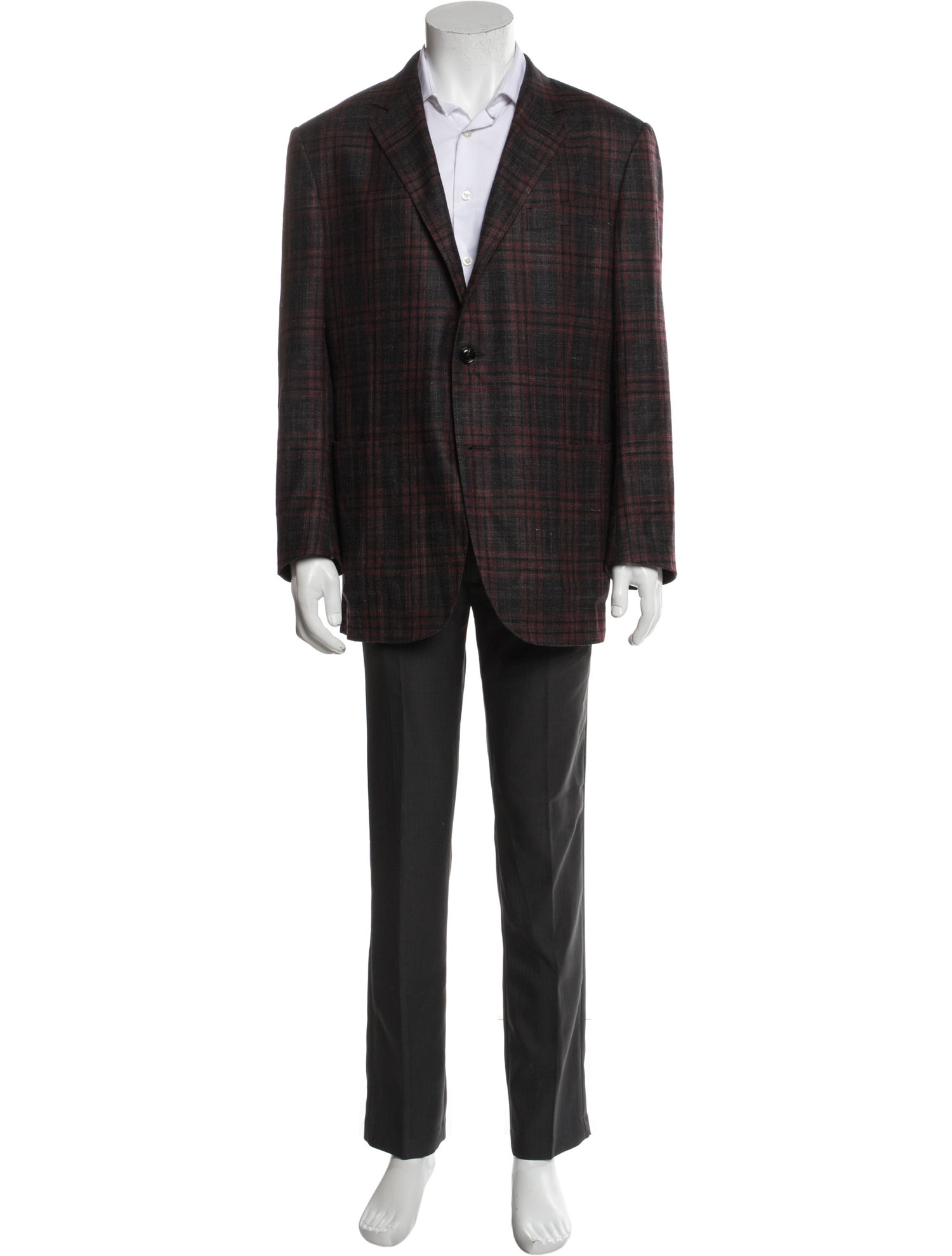 Ermenegildo Zegna Wool Plaid Print Blazer