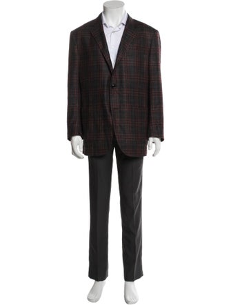 Ermenegildo Zegna Wool Plaid Print Blazer