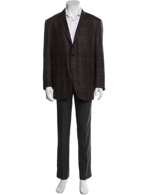 Ermenegildo Zegna Wool Plaid Print Blazer
