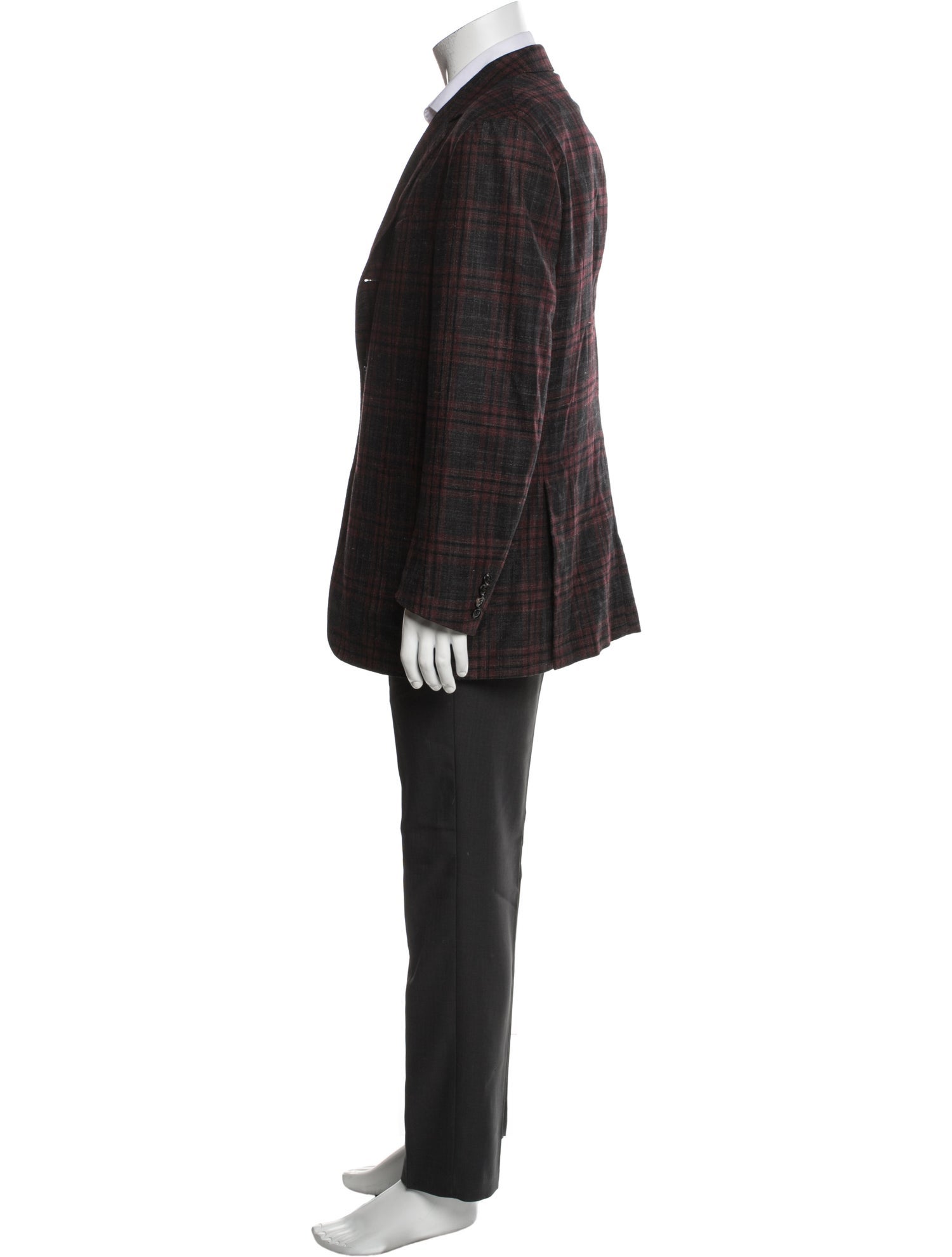 Ermenegildo Zegna Wool Plaid Print Blazer