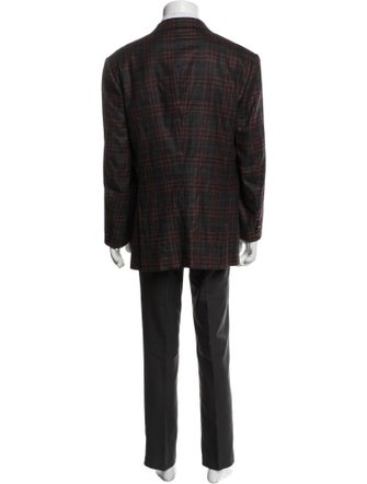 Ermenegildo Zegna Wool Plaid Print Blazer