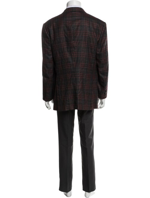 Ermenegildo Zegna Wool Plaid Print Blazer