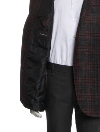 Ermenegildo Zegna Wool Plaid Print Blazer