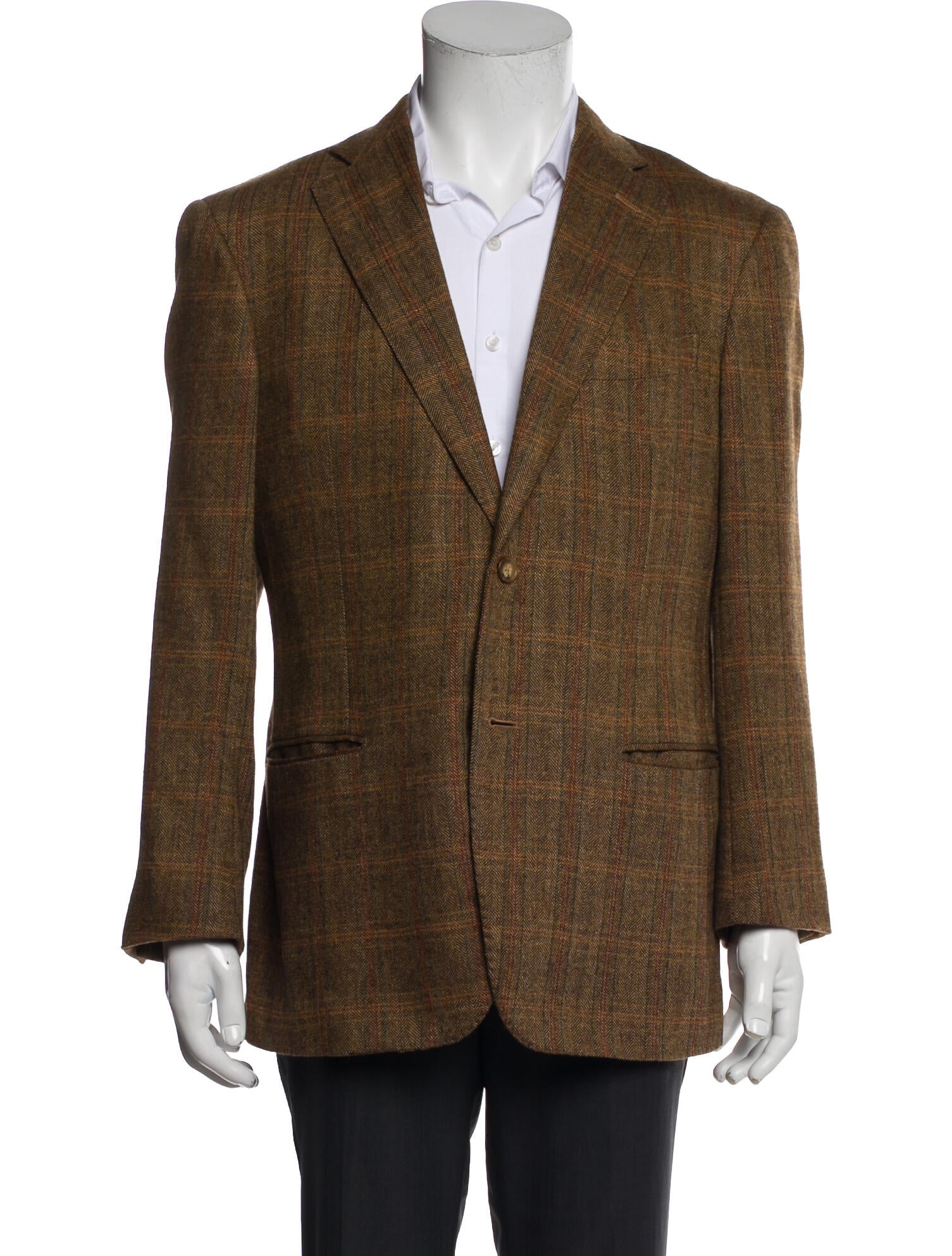 Ermenegildo Zegna Plaid Print Peacoat