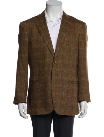 Ermenegildo Zegna Plaid Print Peacoat