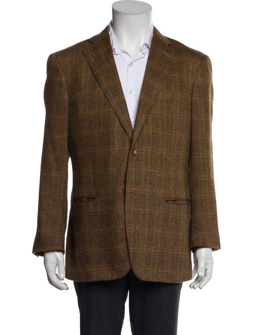 Ermenegildo Zegna Plaid Print Peacoat