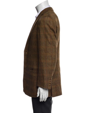 Ermenegildo Zegna Plaid Print Peacoat
