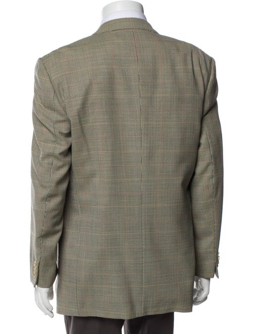 Ermenegildo Zegna Wool Plaid Print Peacoat