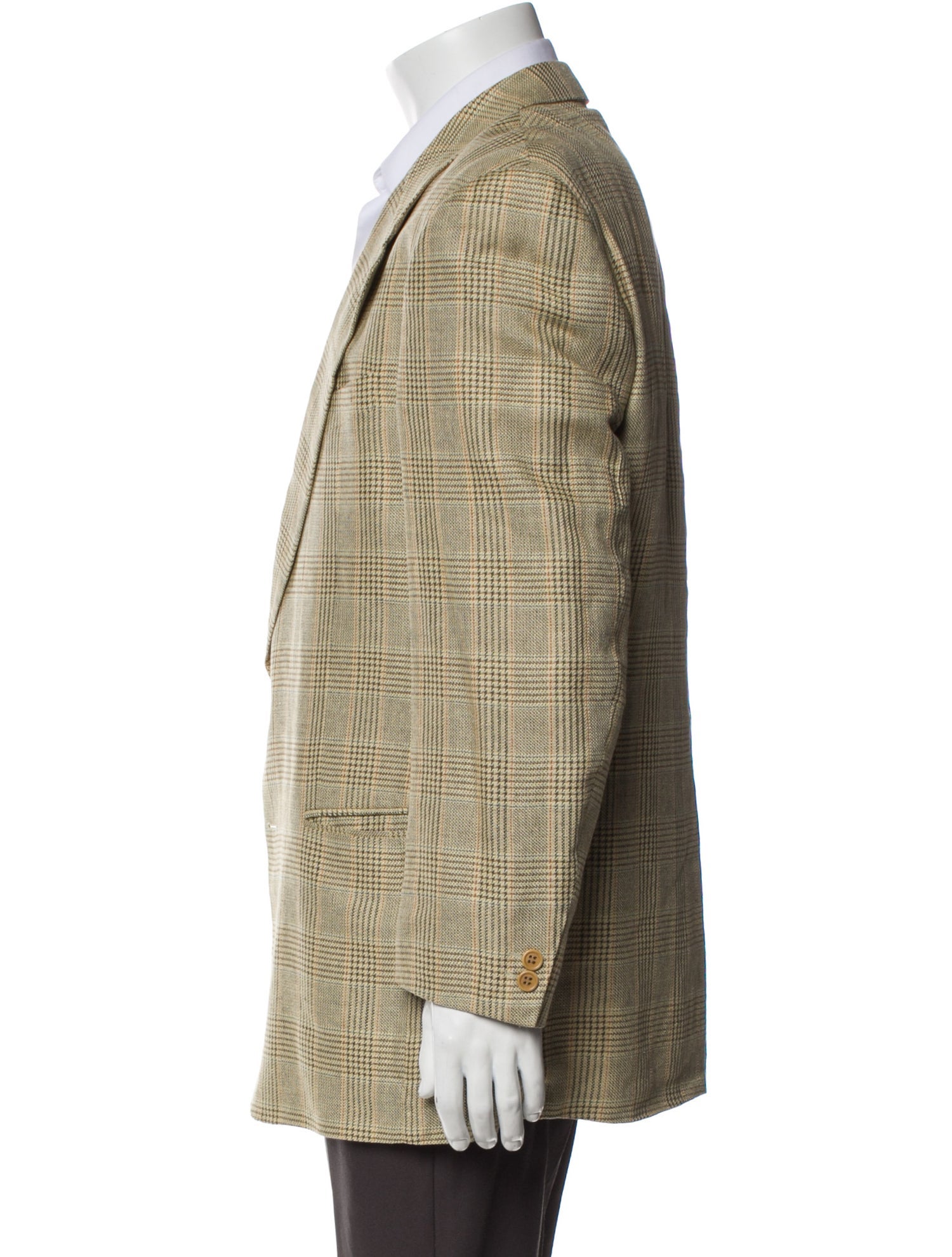 Ermenegildo Zegna Silk Plaid Print Blazer