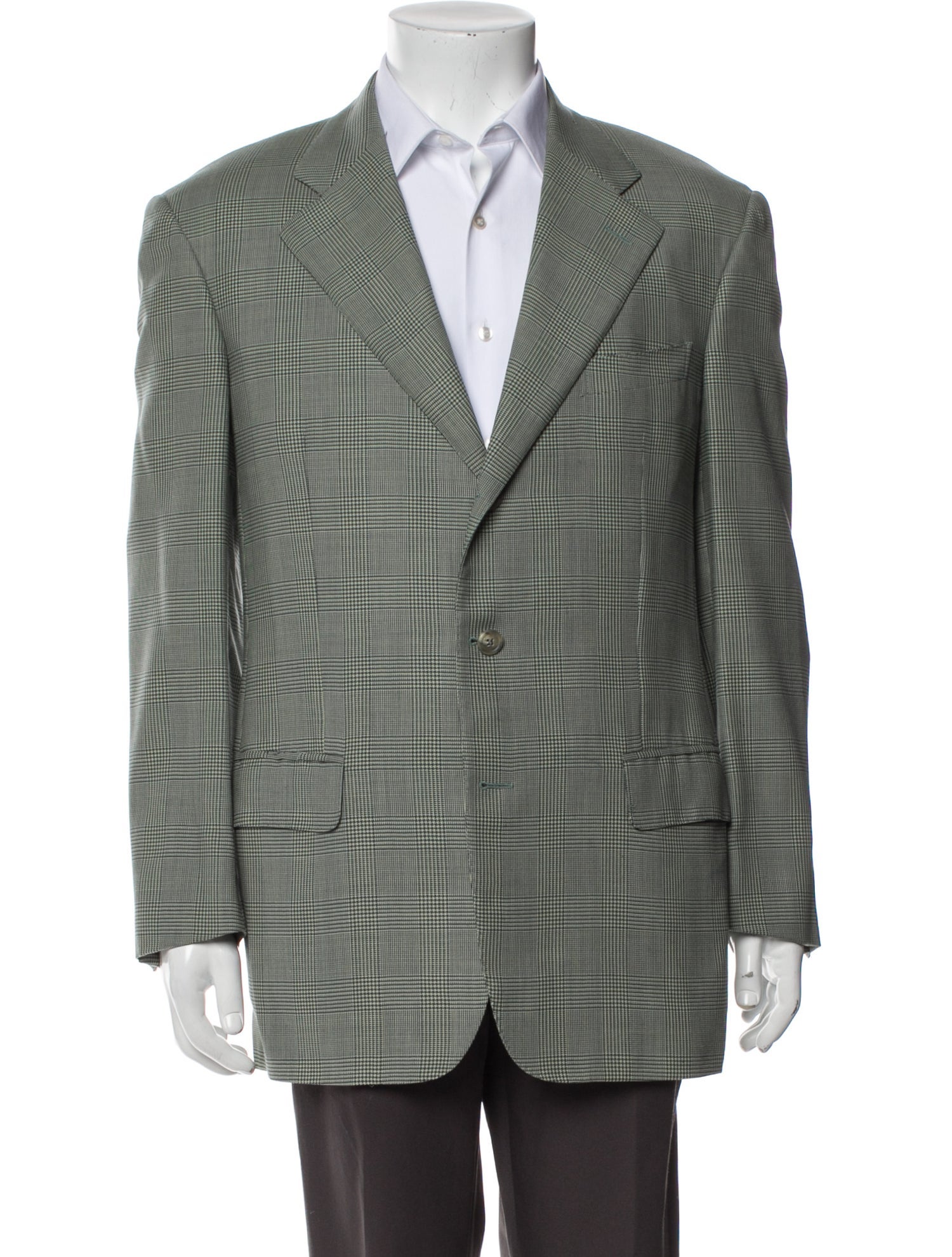 Ermenegildo Zegna Wool Plaid Print Blazer