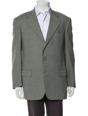 Ermenegildo Zegna Wool Plaid Print Blazer