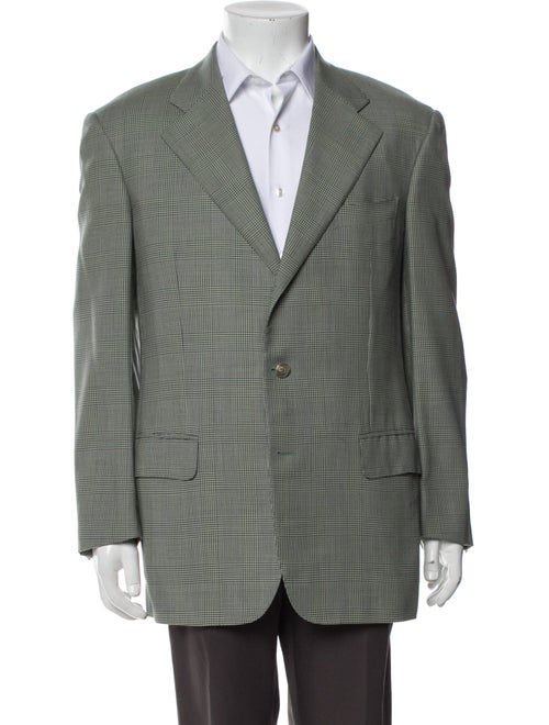 Ermenegildo Zegna Wool Plaid Print Blazer