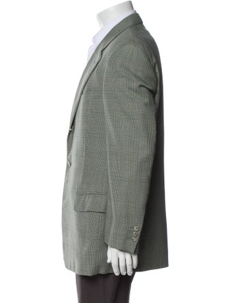 Ermenegildo Zegna Wool Plaid Print Blazer