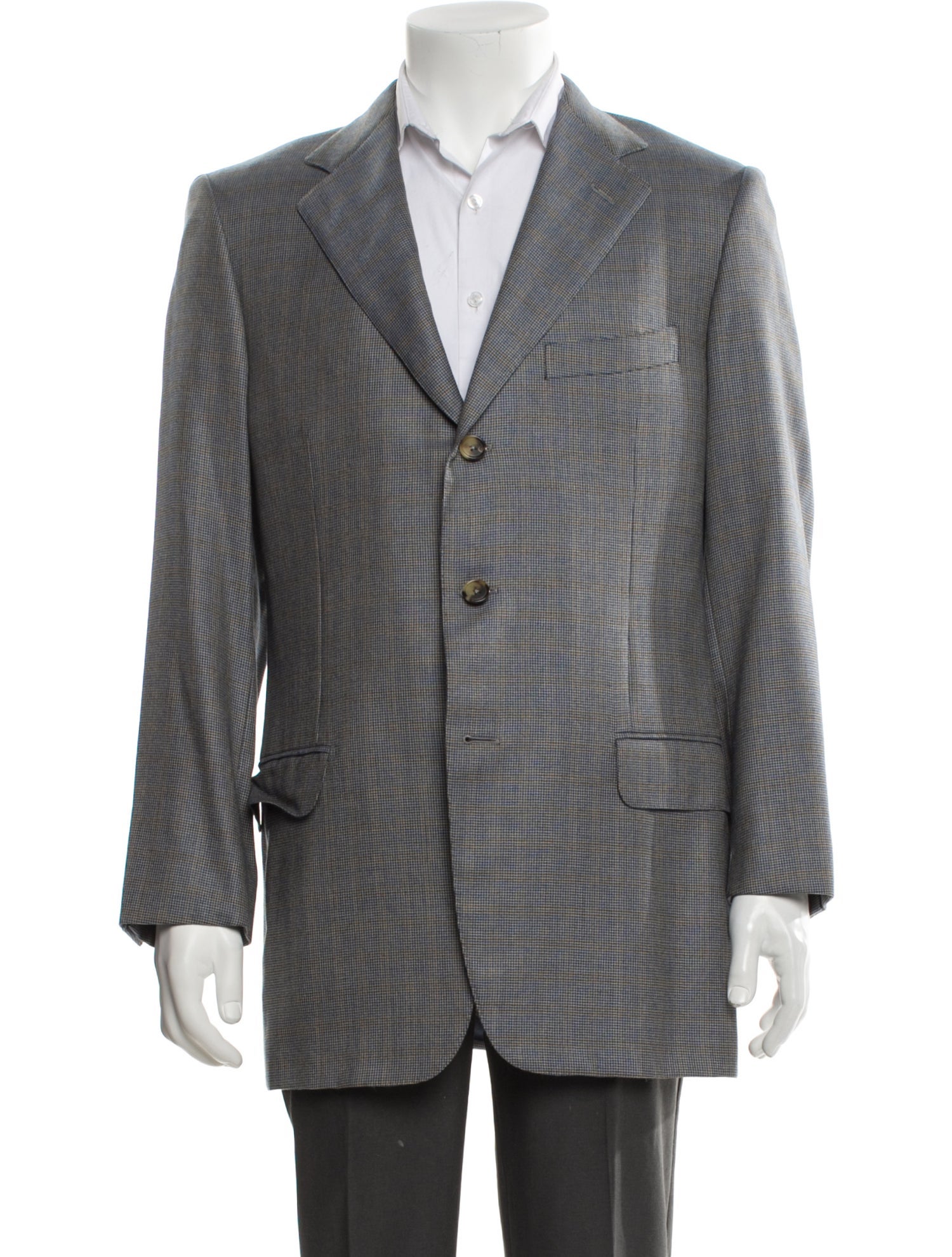 Ermenegildo Zegna Cashmere Plaid Print Blazer