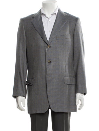 Ermenegildo Zegna Cashmere Plaid Print Blazer
