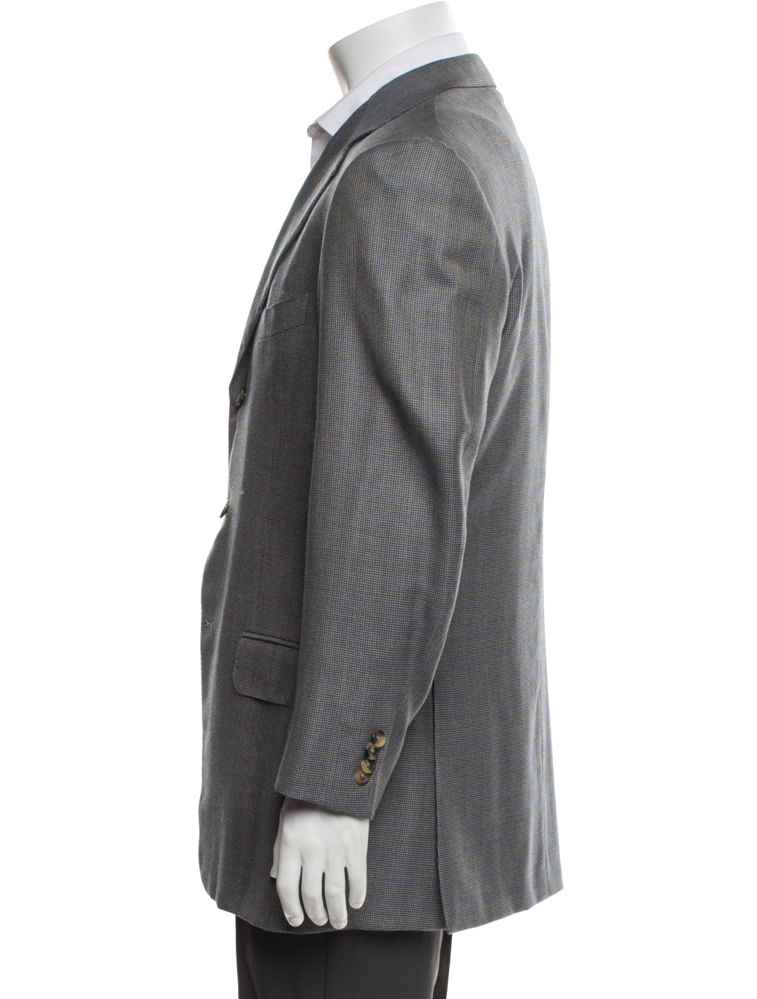 Ermenegildo Zegna Cashmere Plaid Print Blazer